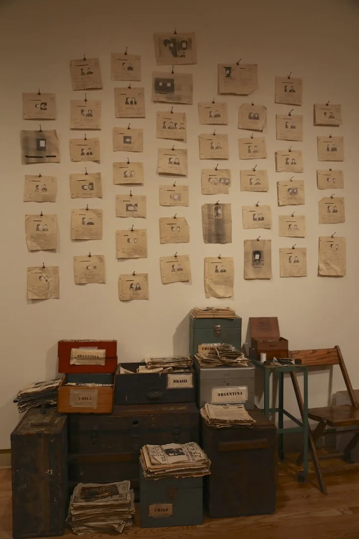 Installation view or artwork from Artists Respond to Genocide