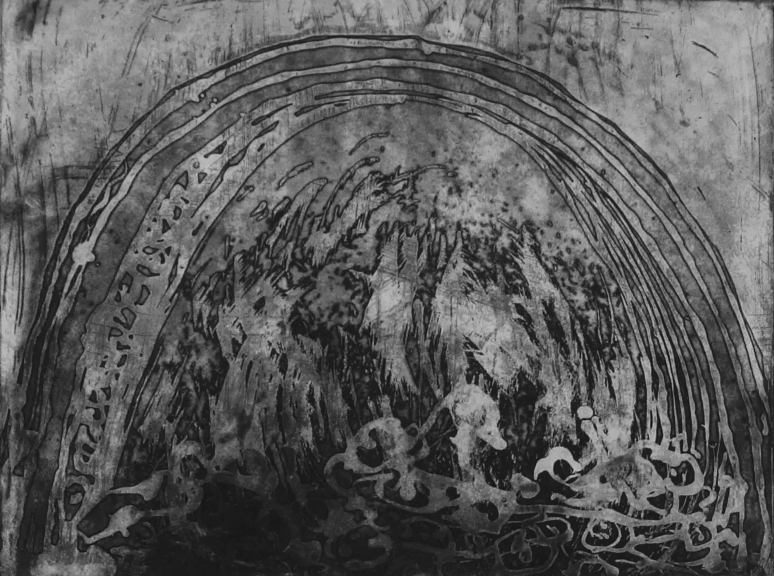 Installation view or artwork from Artists Respond to Genocide