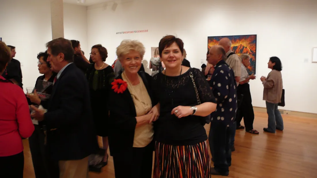 Installation view or artwork from Artists Respond to Genocide