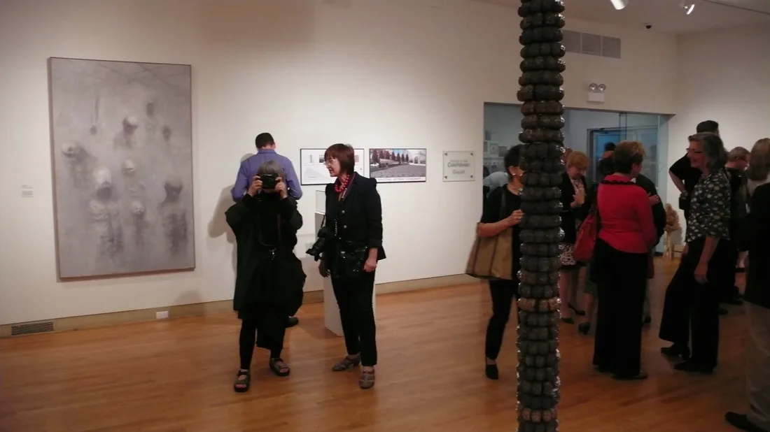 Installation view or artwork from Artists Respond to Genocide