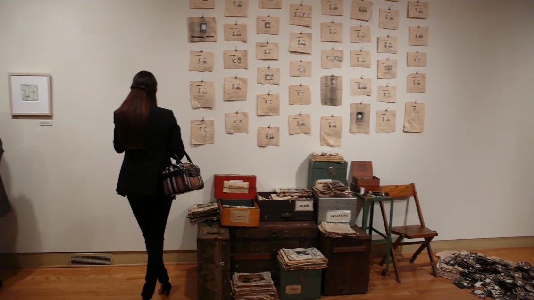 Installation view or artwork from Artists Respond to Genocide