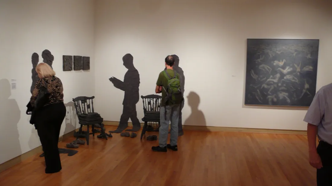Installation view or artwork from Artists Respond to Genocide