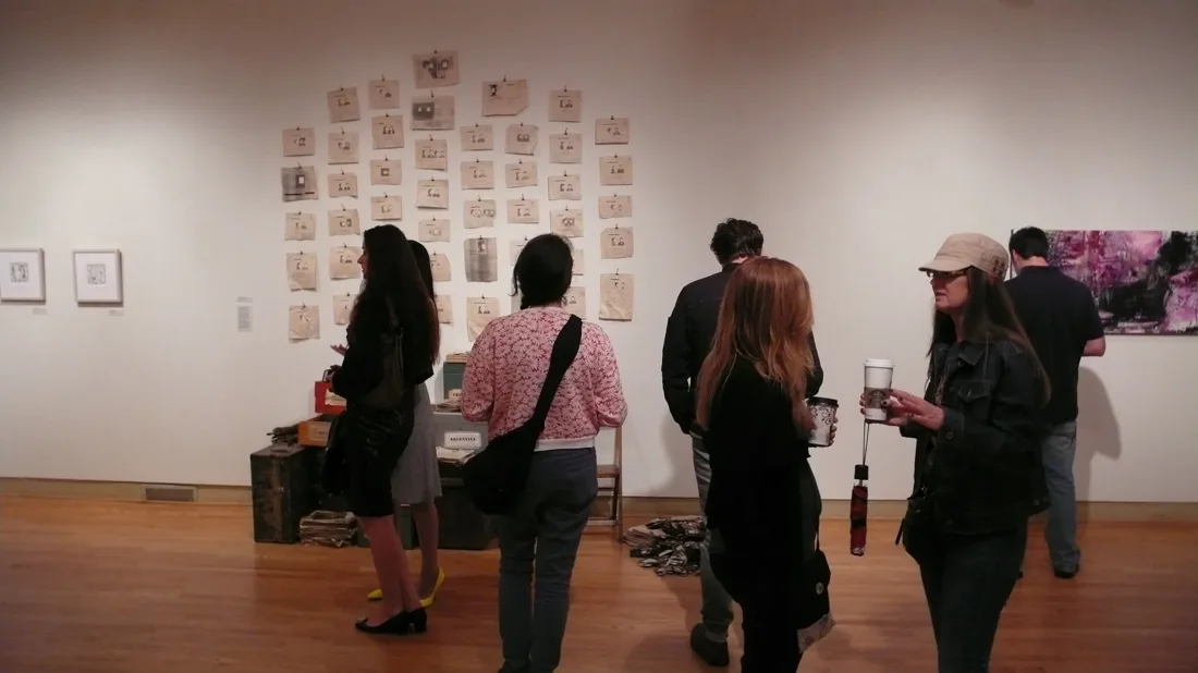 Installation view or artwork from Artists Respond to Genocide