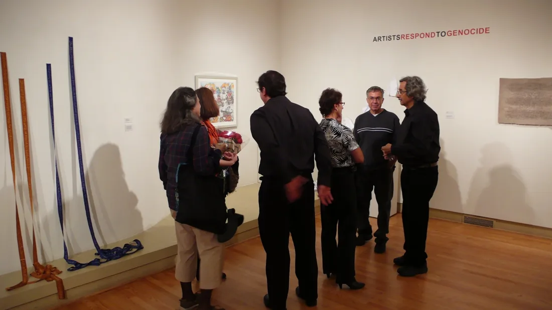 Installation view or artwork from Artists Respond to Genocide