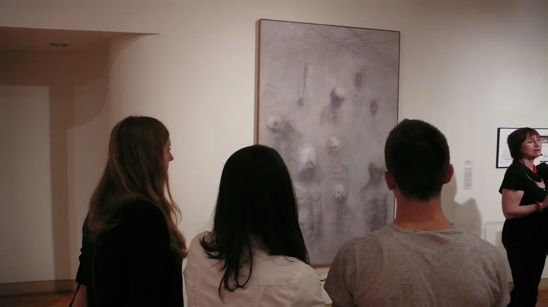 Installation view or artwork from Artists Respond to Genocide