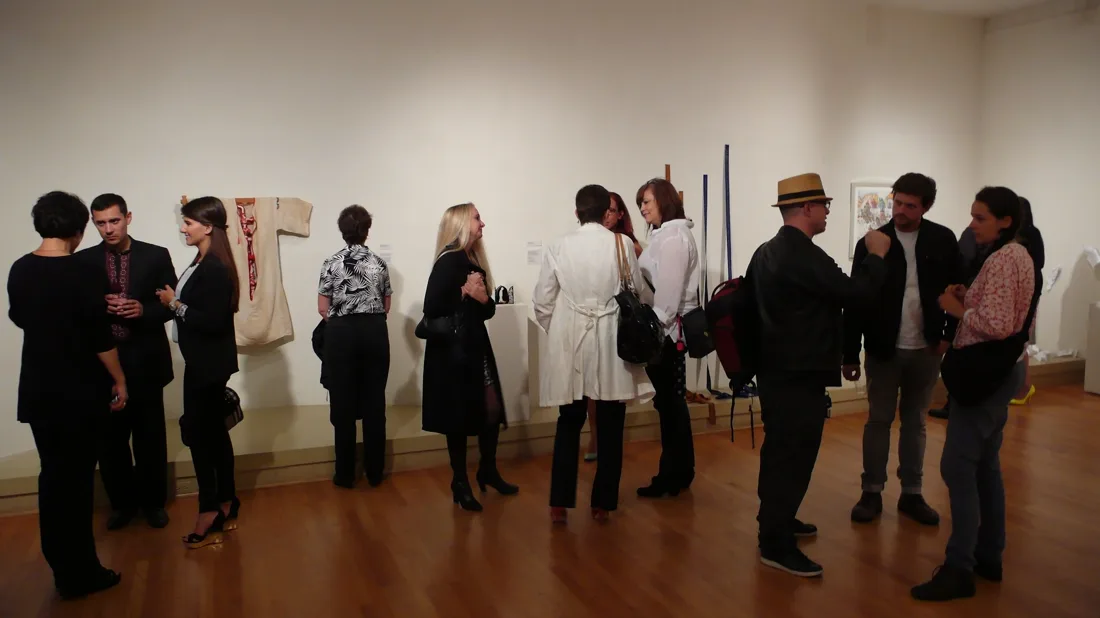 Installation view or artwork from Artists Respond to Genocide