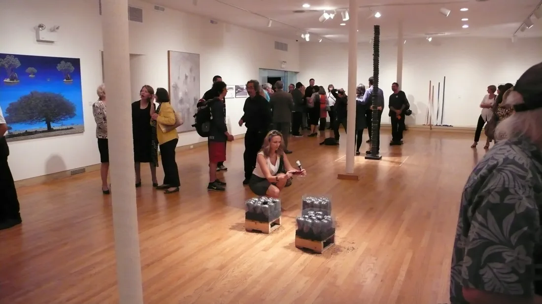 Installation view or artwork from Artists Respond to Genocide