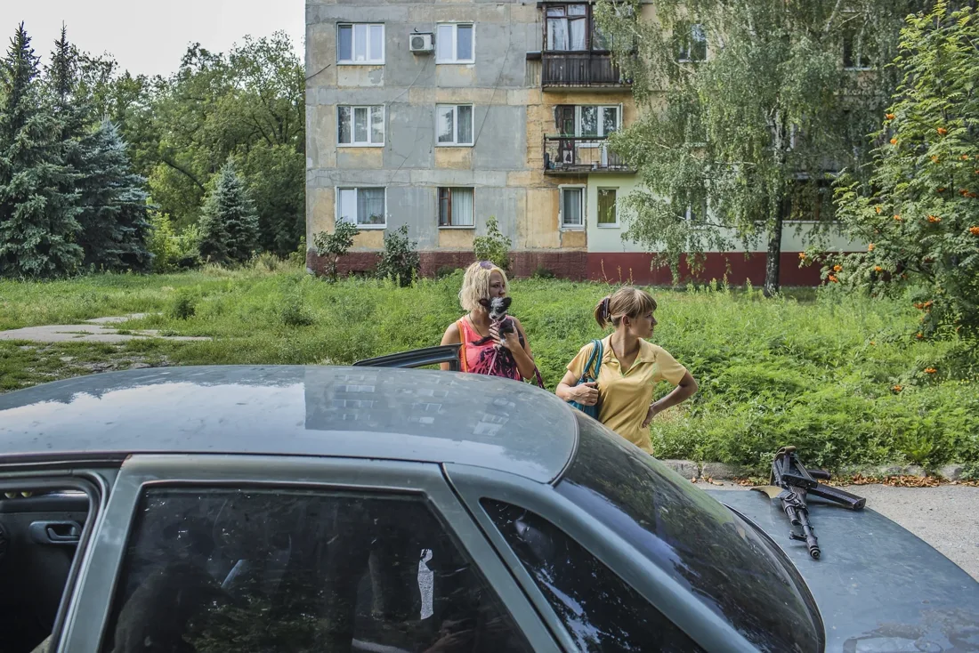 Installation view or artwork from Brotherland: War in Ukraine