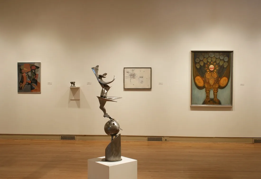 Installation view or artwork from Chicago Connection – Artists from the Post War Period