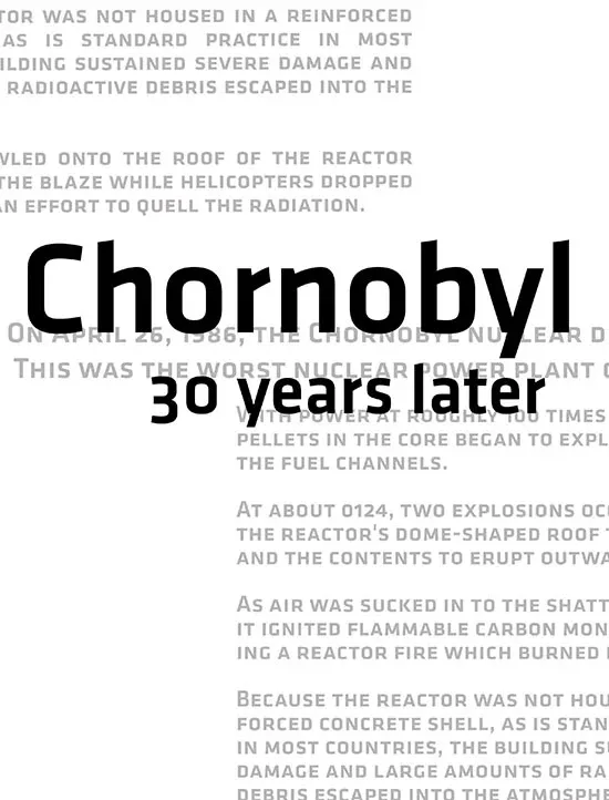 Installation view or artwork from Chornobyl 30 Years Later
