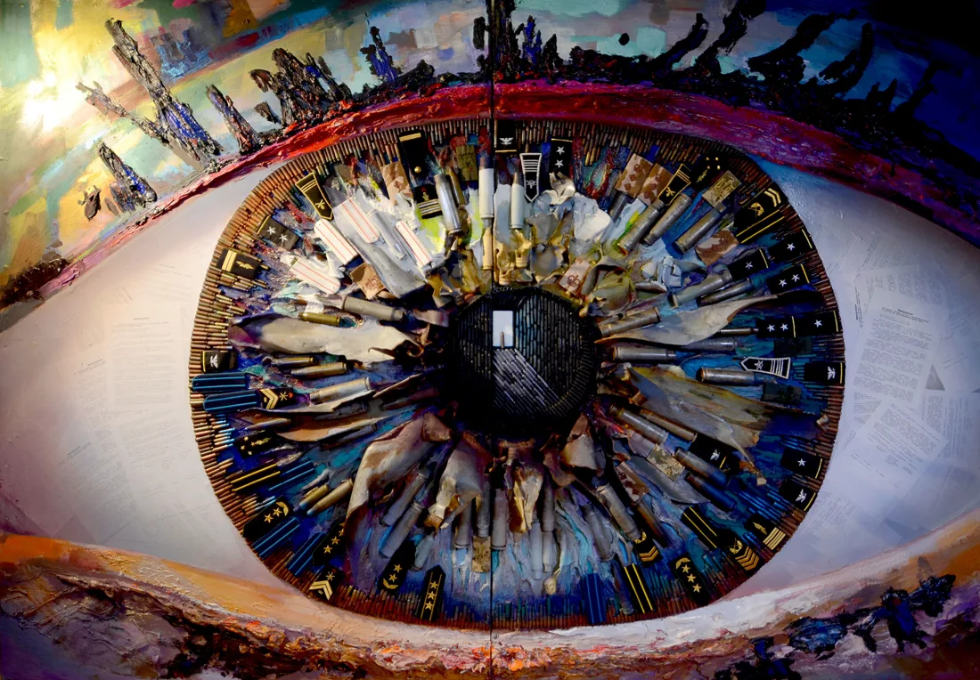 Installation view or artwork from The Five Elements of War