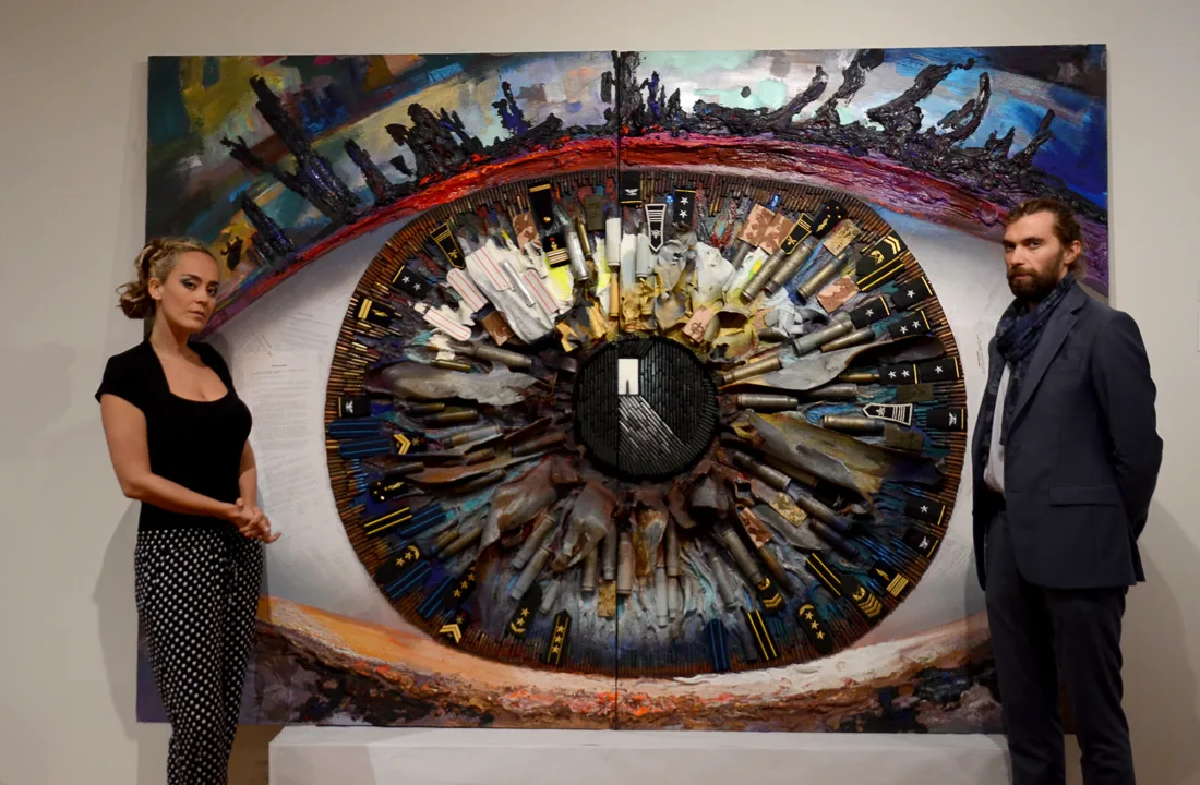 Installation view or artwork from The Five Elements of War