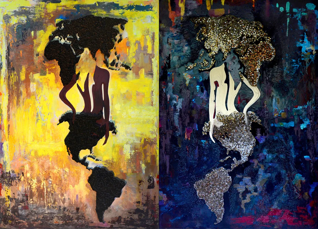 Installation view or artwork from The Five Elements of War