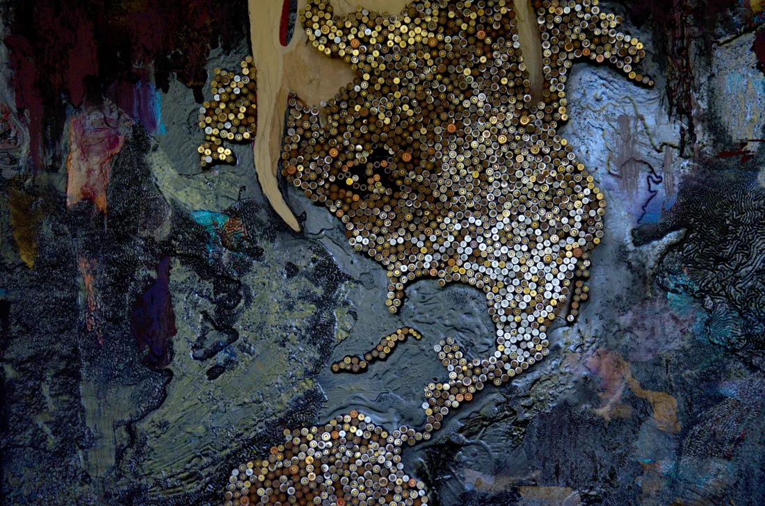 Installation view or artwork from The Five Elements of War