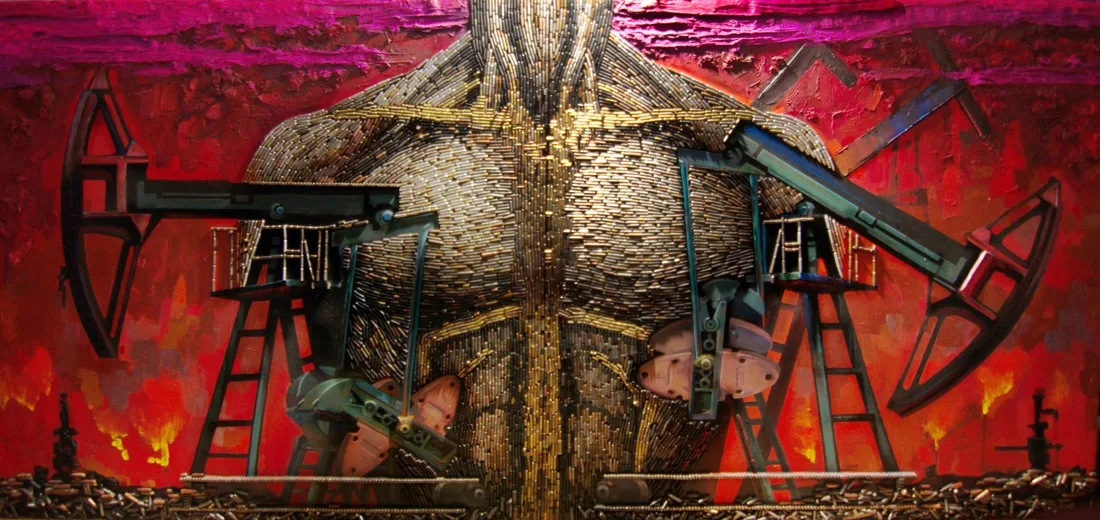 Installation view or artwork from The Five Elements of War