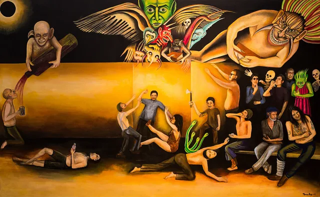 Installation view or artwork from Marcos Raya – Night Train