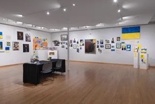 Installation view or artwork from Protest Art Exhibition 2022