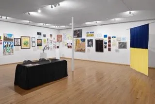 Installation view or artwork from Protest Art Exhibition 2022