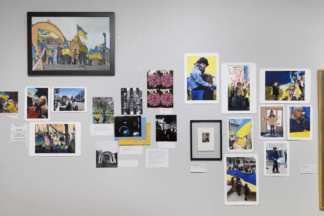 Installation view or artwork from Protest Art Exhibition 2022