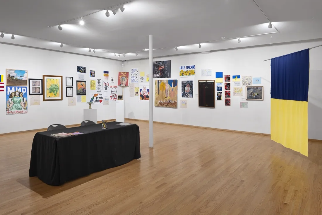 Installation view or artwork from Protest Art Exhibition 2022