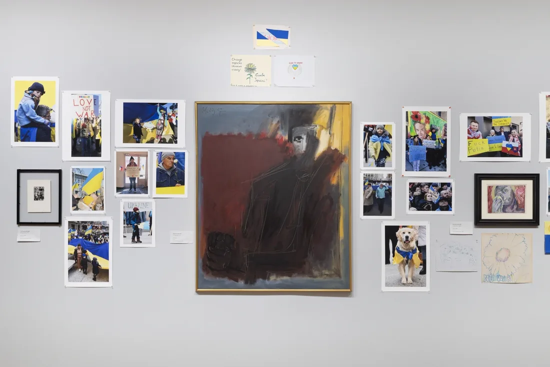 Installation view or artwork from Protest Art Exhibition 2022