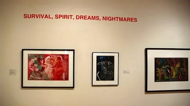 Installation view or artwork from Survival, Spirit, Dreams, Nightmares
