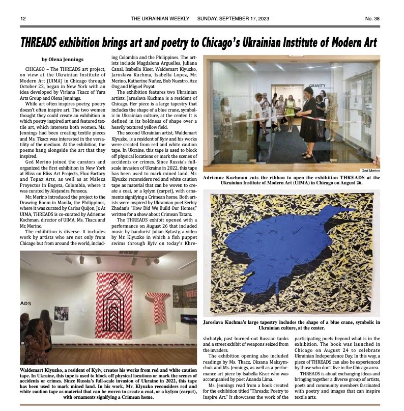 Installation view or artwork from Threads